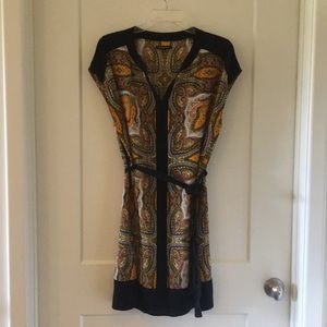 100% silk paisley shift dress